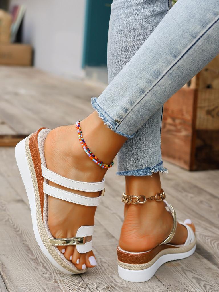 Fashion 2024 New Summer Women's Fashion Slippers, Comfortable and Sporty Open-toe Non-slip Hollow Soft Women's Wedge Slippers, Plus Size