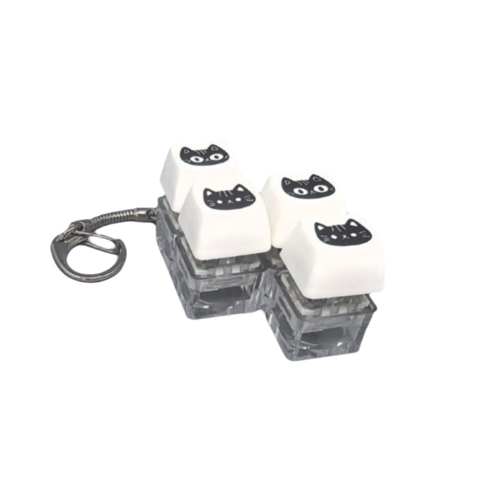 with Metal Buckle Black Cat Keyboard Key Chain Crispy Rebound Voice Keyboard Fidget Toy Student