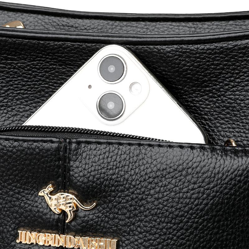 Женская сумка из мягкой кожи, сумка через плечо, большая вместимость, сумка через плечо