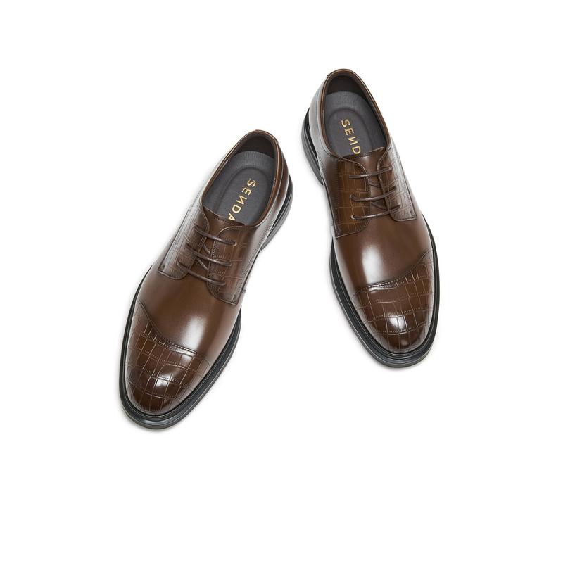 Senda Formal Leather Shoes Men's 2026 Autumn New Business Leather Shoes