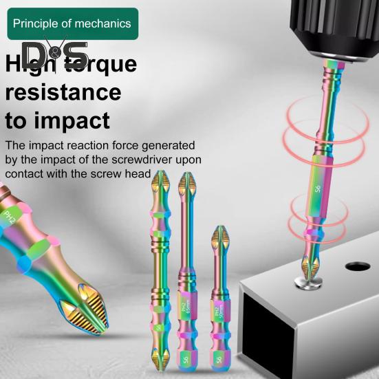 6/8Pcs High-Magnetic Screwdriver Drill Bit Set Rust-Resistant Universal Versatile Usage Strong Durability Anti-Slip Drill Bit Kit