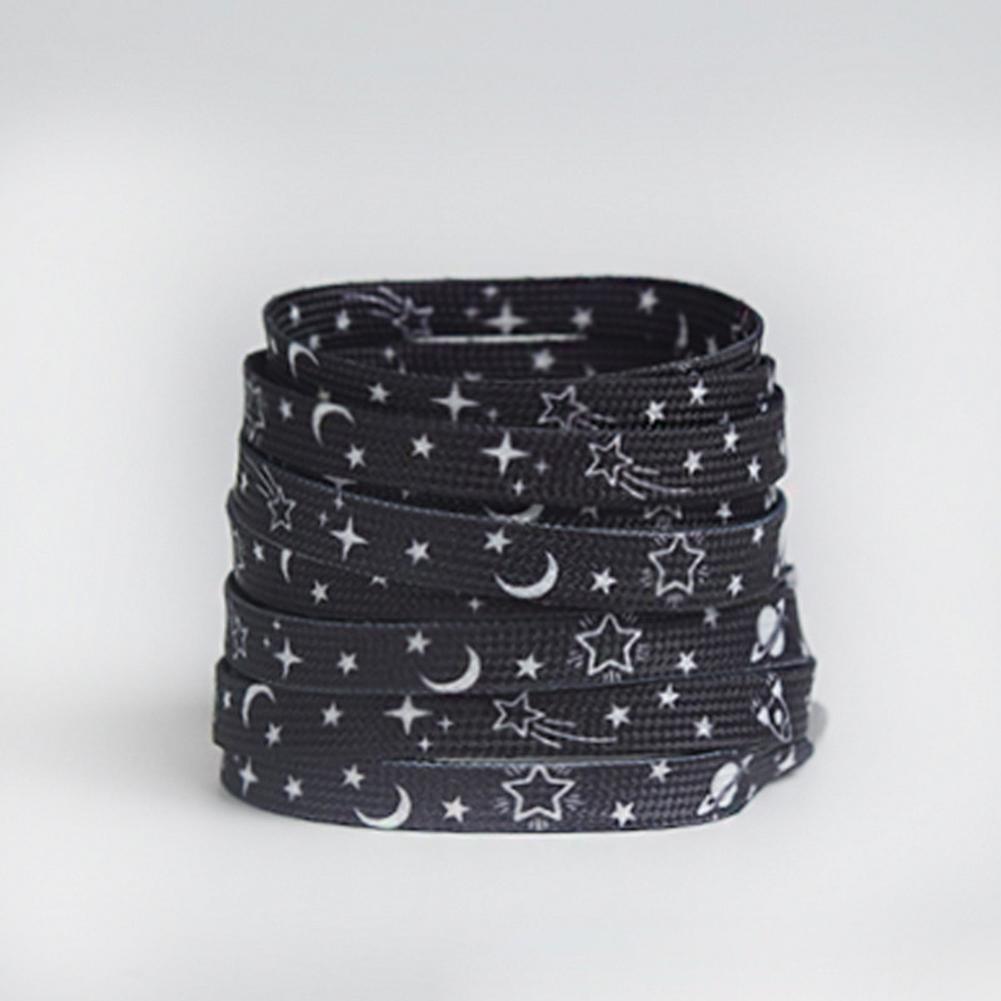 Flat Love Heart Shoe Laces Star Moon Sky Smoke Purple Shoelace Cute Pattern Casual Canvas Printing Shoelaces for AF1 Sneakers