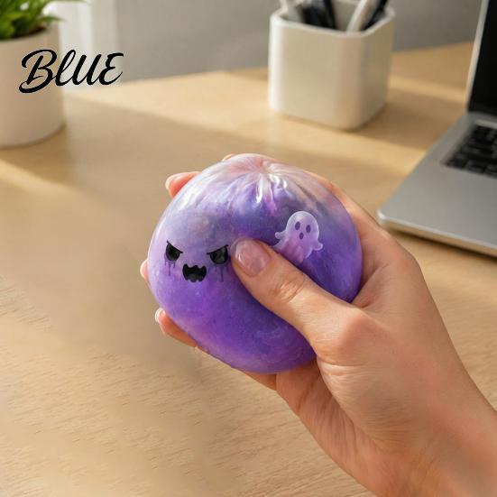 Dumpling Desktop Ornaments 1/2/3Pcs Purple Ghost Squeeze Toy Halloween Steamed Bun Soft Fidget Toy Stress Relief Clear Ball Mini