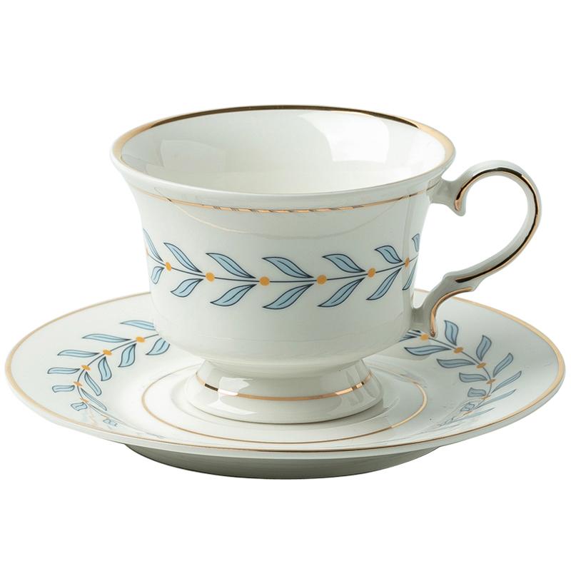 Набор кофейных чашек из костяного фарфора, керамическая кружка, золотая отделка, чашка для британского послеобеденного чая, набор чашек эспрессо с блюдцами, праздничный подарок на день рождения