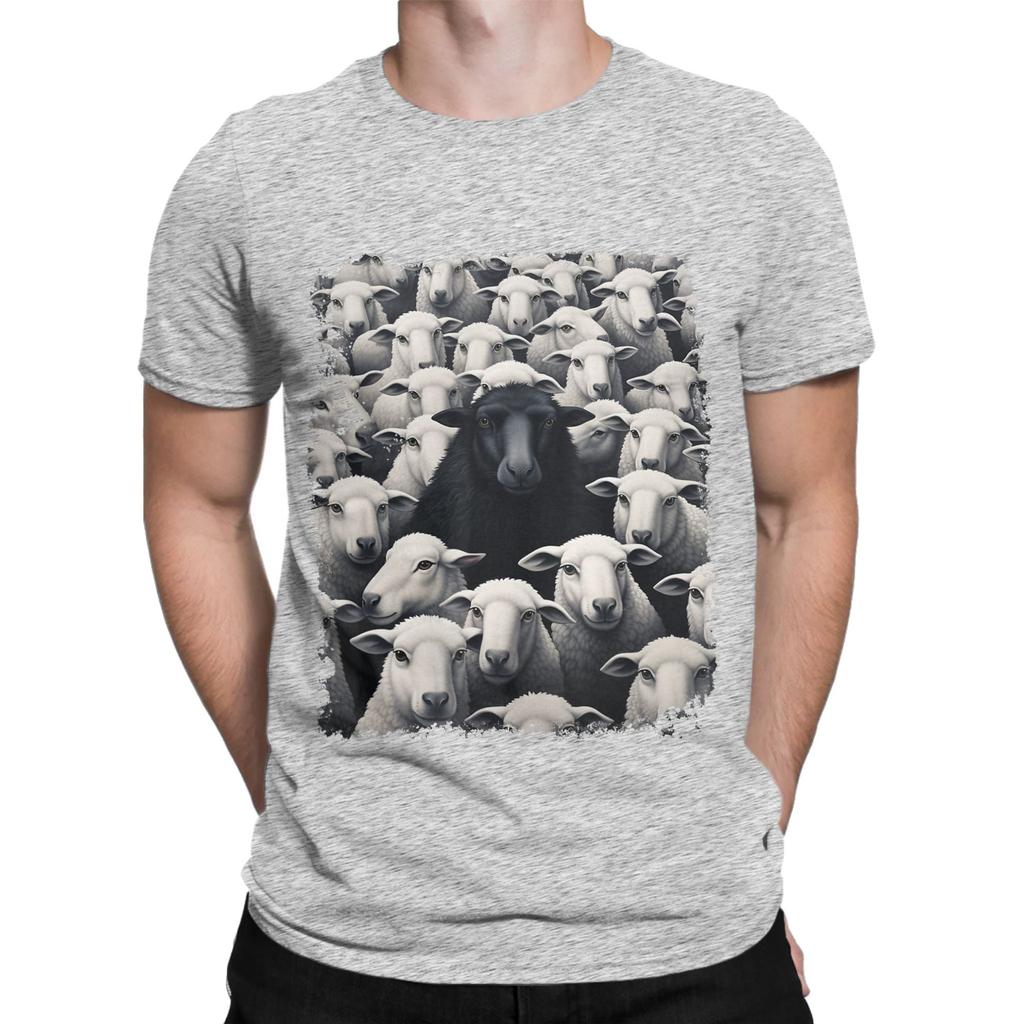 Black Sheep Crew Tshirt Beach Pure Cotton Tshirts For Unisex Harajuku Print Tshirt Short Sleeve Aesthetic Clothes