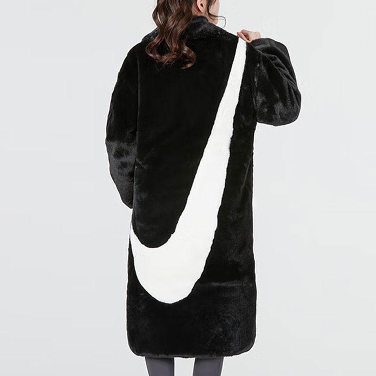 Nike Женская длинная куртка из искусственного меха (Азия) Черная женская уличная одежда DQ6839-010