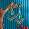 Ethnic Boho Women Drop Dangle Earrings Hollow Bead Crystal Antique Bohemian Wedding Earring