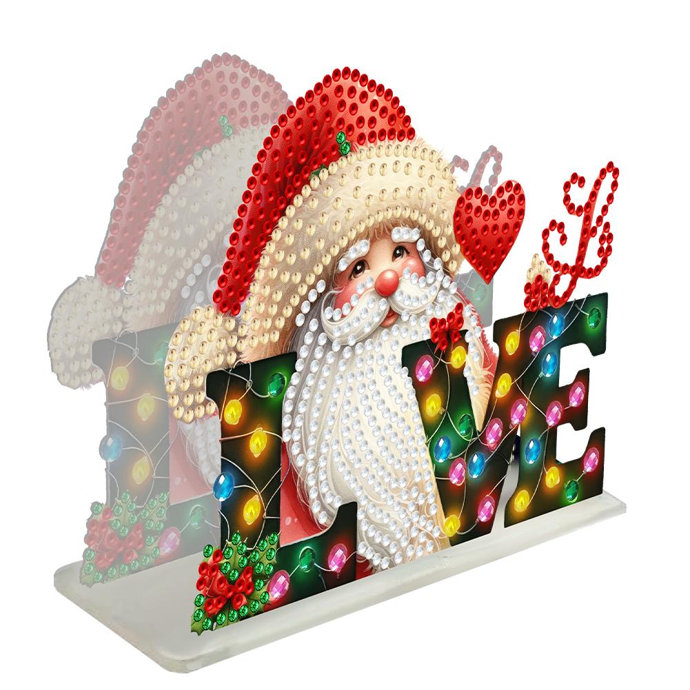 Double Sided Xmas Theme Diamond Painting Desktop Napkin Holder Acrylic Ornament Diamond Painting Desktop Napkin Rack Decoration