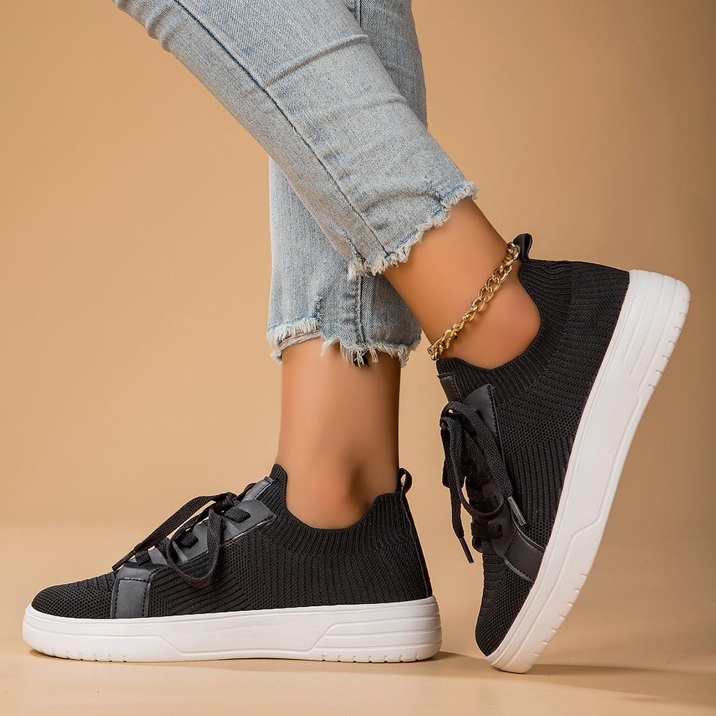 Women Shoes 2024 Breathable White Shoes Lace Up Flats Women Mesh Sneakers Size 36-45 Loafers Platform Outdoor Casual Shoes