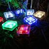 Outdoor Garden Solar Glass Brick Light Waterproof Led Square Solar Ice Floor Tile Buried Light Ice Cube Rocks Garden Light