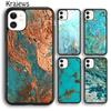 Мягкий чехол Krajews с бирюзовым камнем и мраморным узором для iPhone 14 5 6s 7 8 plus X XR XS 11 12 13 pro max Samsung S21 S22ultra