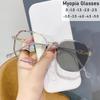 Blue Light Blocking Pochromic Myopia Glasses Vintage Women Men Outdoor Sunglasses Finished Optical Short-sight Goggle Diopter