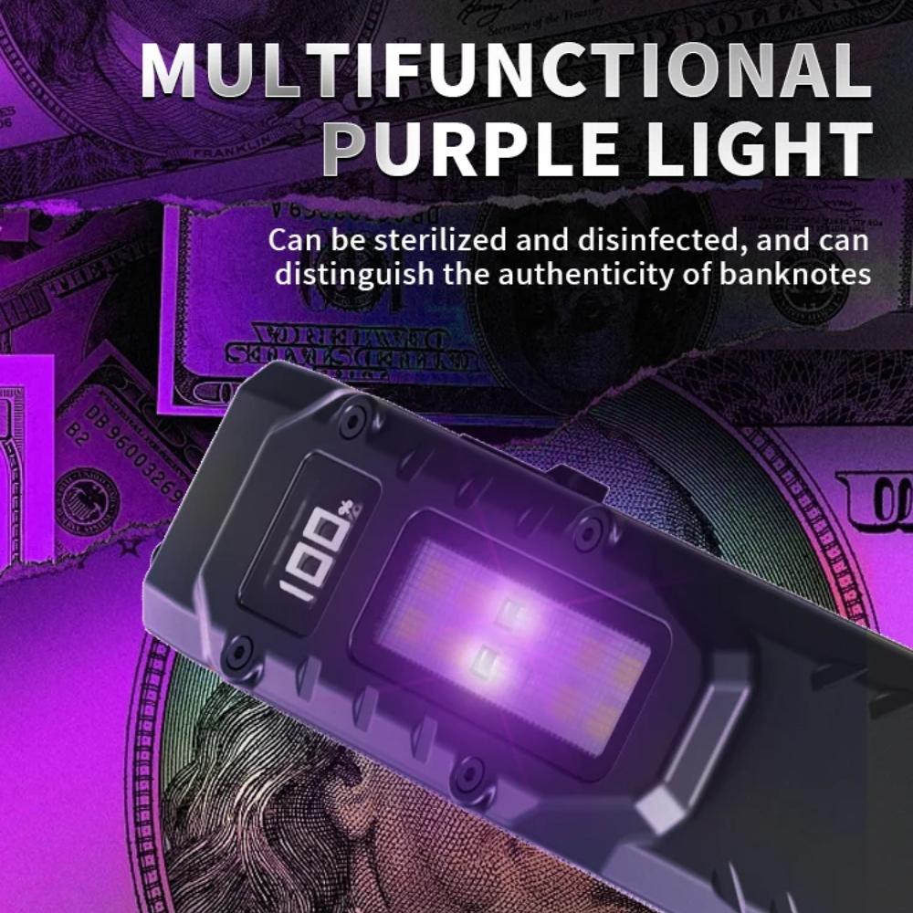 Portable EDC Torch Flashlight USB Rechargeable Hand Flashlight IPX44 Waterproof LED Work Light for Emergency Camping