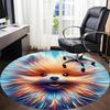 1pc Pomeranian Art Carpet for Office Non-Slip, Round Carpet, Soft & Comfortable, Carpet for Office, Round Floor Mat yy251225100