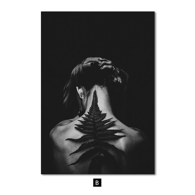 Черно-белые растения, листья, текстура, настенный художественный постер, современная женщина, лестница, цитаты, картина, печать на холсте, картина, украшение для гостиной
