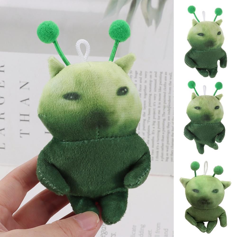 10cm Ugly Cute Plushie Keychain Poseable Bag Charm Red Scarf Alien Kitten Toy  Anime Fans Gifts