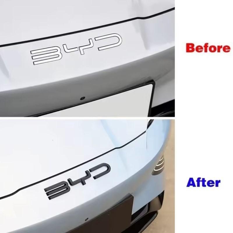 Для BYD SEAl HAN SONG YUAN DOLPHIN ATTO 3 Аксессуары Автомобильный Передний Бампер Эмблема Значок Наклейка Черный Углеродный Логотип Наклейка для Модификации