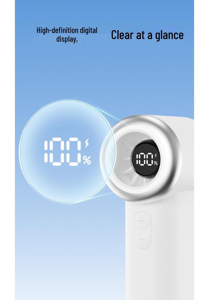 New 25-Year Portable USB Mini Fan with Digital Display – Outdoor/Desk Use, Strong Wind, Ideal Gift