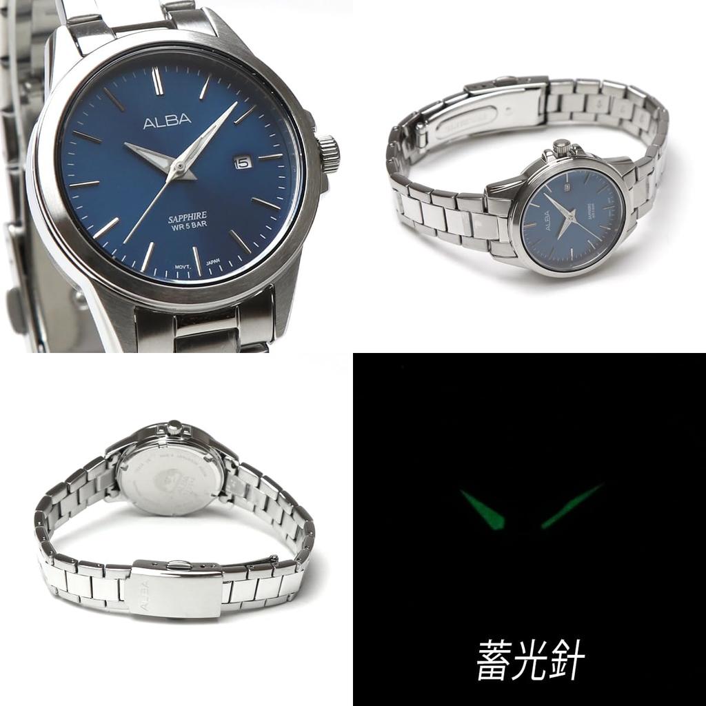 SEIKO ALBA Seiko Alba Pair Watch Navy Silver Quartz Analog Date Calendar Часы из нержавеющей стали с браслетом для мужчин и женщин Японский механизм Business