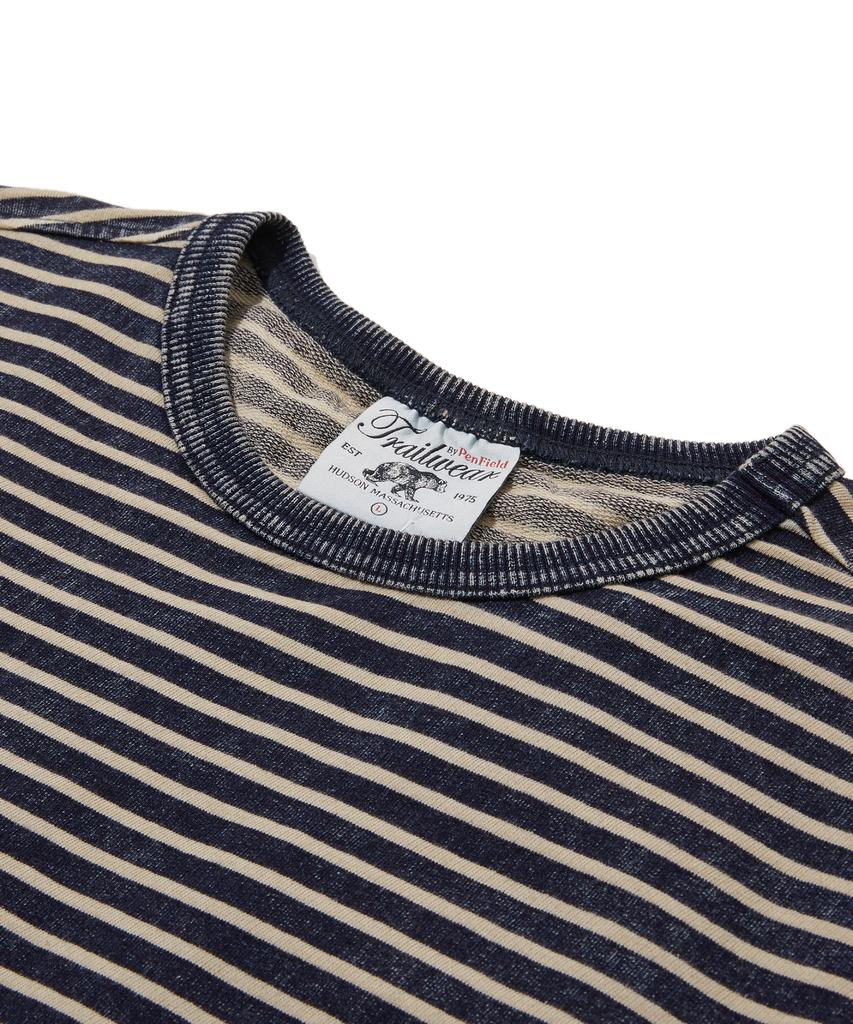 PENFIELD [Trailwear] Indigo Stripe Mini Terry Marine Embroidery T-Shirt Beige_Fs2Kt15U