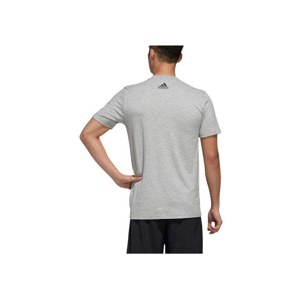adidas Tsubasa Skin-Friendly Удобная мягкая футболка с коротким рукавом для мужчин, топы, средне-серый, с рисунком в виде цветка камня FJ6229