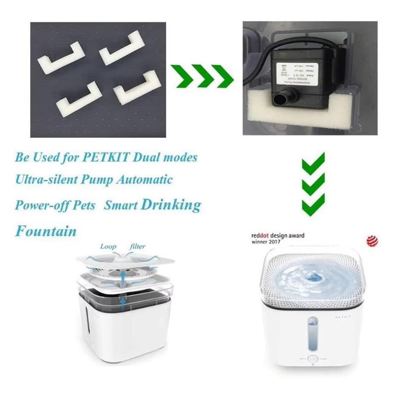 Аксессуар для фонтанчика Petkit -    PETKIT EVERSWEET 2 Запасные предварительные пенные фильтры для питьевого фонтанчика для животных, 4 шт. (Белая пена)