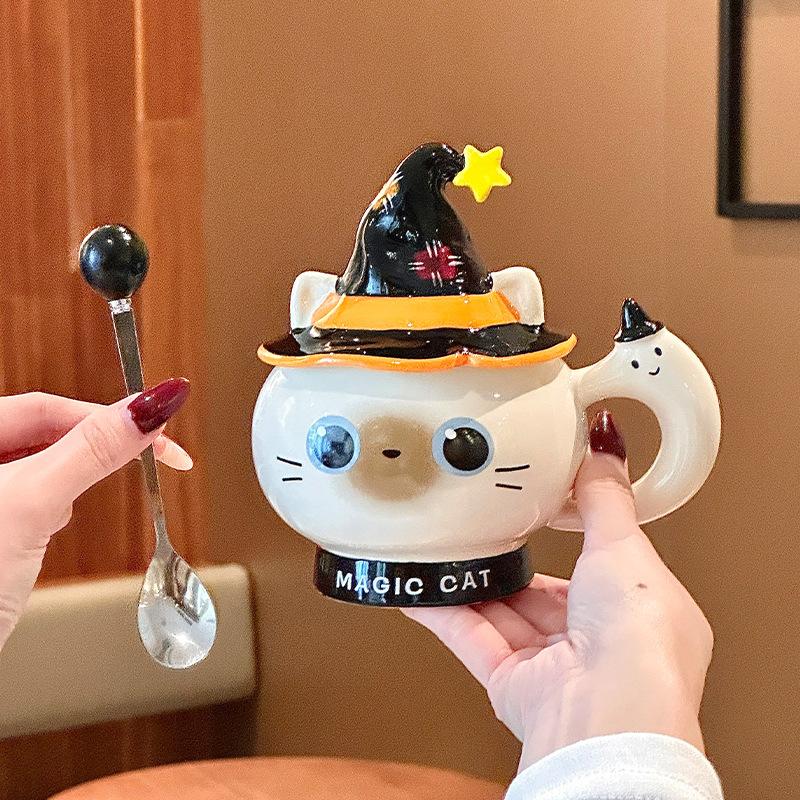 Подарки на Хэллоуин милые и ценные керамические кружки с котиками для подарков на день рождения подругам