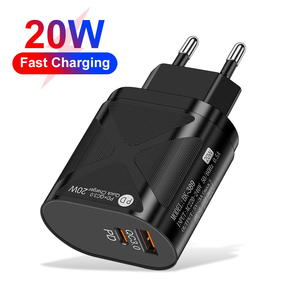 20 Вт быстрое зарядное устройство USB C PD QC 3.0 универсальное зарядное устройство для iPhone Samsung Android - портативное, компактное, сертифицированное безопасное
