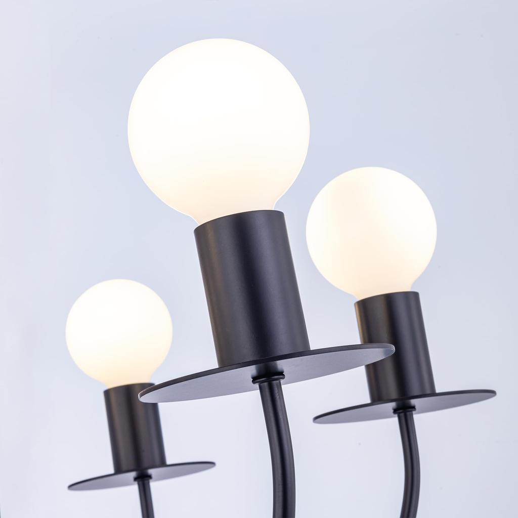 Нордический подвесной светильник Chende, Черная люстра, 6 плафонов, Совместим с LED, E26, Стильный, Ретро, Элегантный, Подвесной светильник для потолка, Черный, Простой,