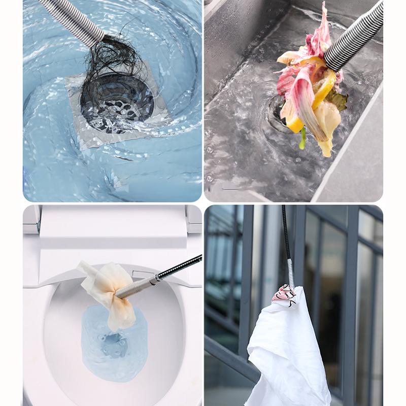 Sewer Pipe Dredging Extractor Flexible Grabber Claw Reacher Tool Drain Clog Remover Cleaning Tool For Sewer Sink Toilet