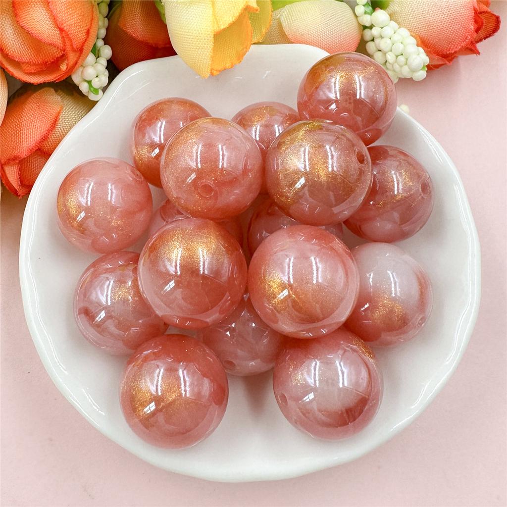 Высококачественные круглые 20 шт. материалы из бисера для изготовления браслетов и сережек акриловые ювелирные изделия глазурованный золотой порошок DIY ювелирные аксессуары свободные бусины 16 мм