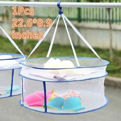 Съемная двухслойная корзина для одежды, плитка для сушки нижнего белья, носки, сетчатая сумка, корзина для одежды, сетка для сушки одежды