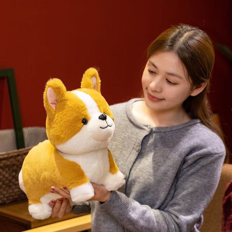 20/30cm New Imitation Tail Less Corgi Stuffed Toy Pillow Pillow Funny Children's Gift Elegant Cute Doll Pillow Cartoon Animation
