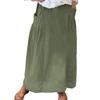 Women Casual Loose Boho Elastic Waist A-Line Beach Flowy Swing Vacation Maxi Skirt With Pocket