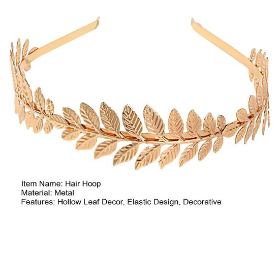 Золотой обруч для волос с полым листом, эластичный металлический ободок, декоративный женский тонкий головной убор, аксессуары для волос