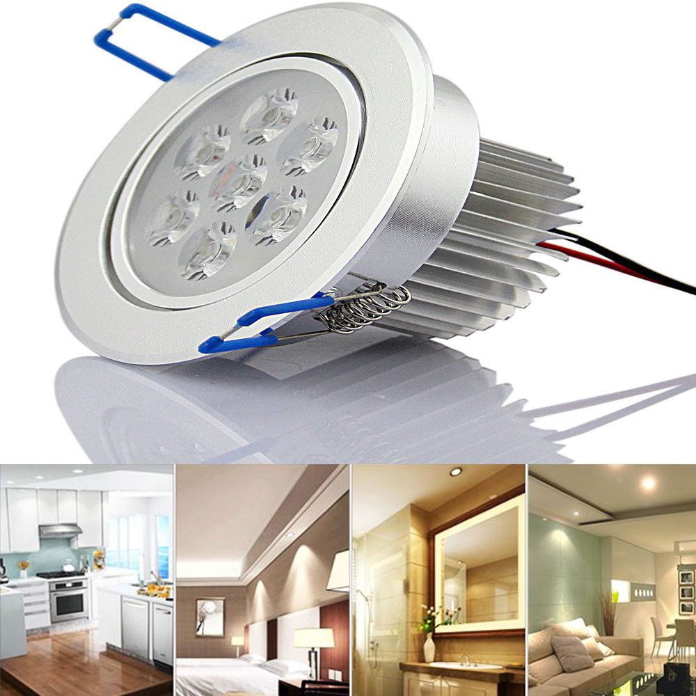 New Driver Kit Adjustable 7W Recessed Spotlight Lamp Ceiling Light LED Downlight