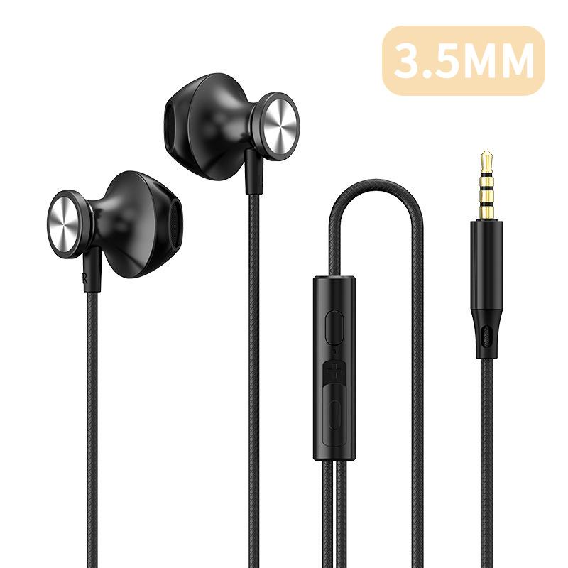 DAC Digital Chip Wired Earphones 3.5MM AUX/Type-C 9D HIFI Heavy Bass Surround Stereo Sound In-Ear Headsets For Samsung Android iPhone 15/16