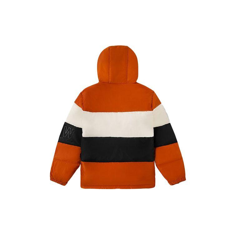 Vans Color Block Warm Hooded Down Jacket With Letters Unisex Outerwear Orange VN0A54HONC8