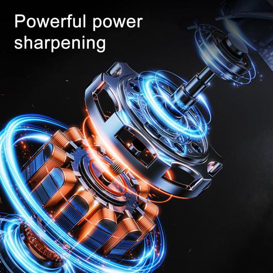 Электрическая точилка для ножей Быстрая заточка Полировка Двусторонняя точилка для ножей Противоскользящая основа Регулировка трех скоростей Бытовая