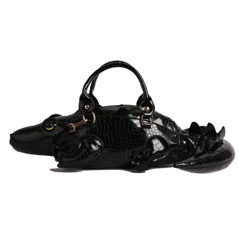 Street Cool Handbag Female PU Crocodile Shape 3D Creative Special-shaped Bag Can Be Crossed On One Shoulder