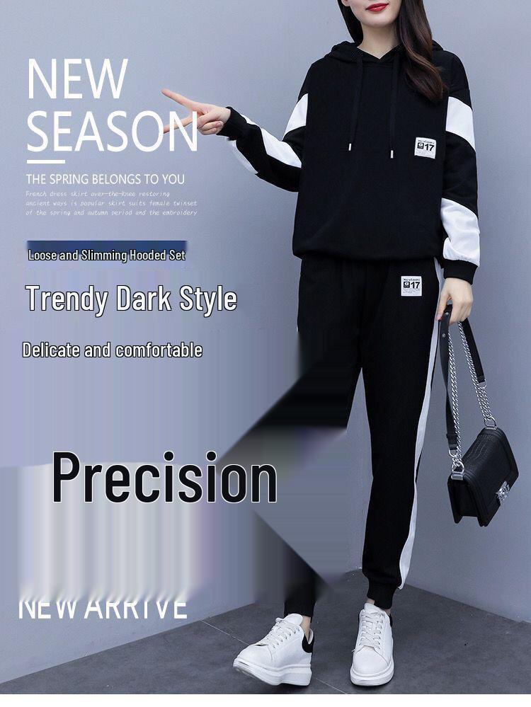 Plus Size Women's Sportswear Set - 2022 Autumn Fashion Loose Fit Two-Piece