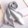 New Fashion Summer Silk Square Scarf Solid Women Satin Neck Hair Tie Band Soft Beach Hijab Head Female Foulard Free Shiping