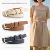 Pin Buckle Suede Leather Belt Retro Frosted Waistband Fashion Business Waist Belt  For Women