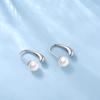 Бесплатные серьги-крючки с птичьими крючками, женские серьги-капли из жемчуга, серебро 925 пробы, совместимы с аллергией на металл, повседневное использование, офис, простой белый день, подарок взамен