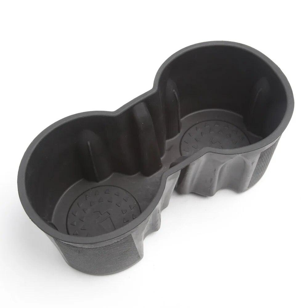 TPE Water Cup Holde for Tesla Model 3 Y 2022 Interior Accessories Silicone Waterproof Coasters Console Insert Double Hole Holder