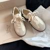 Мягкая кожа ретро цветовая гамма маленькие белые туфли женские 2025 новые универсальные повседневные спортивные плоская подошва туфли для тренировок Форрест Гамп женские
