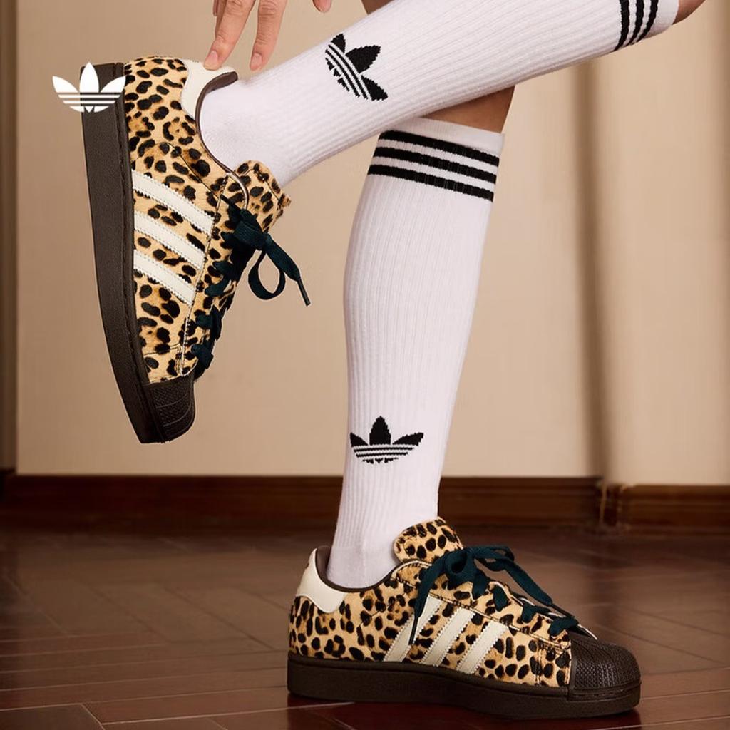 Adidas SUPERSTAR II классические низкие кроссовки с леопардовым принтом и резиновым носком Adidas трилистник Adidas KI4203