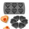 Силиконовая форма для торта в форме сердца, многоярусная мини-форма для торта в форме сердца, 6-секционная форма для кексов в форме сердца, силиконовая форма для кексов