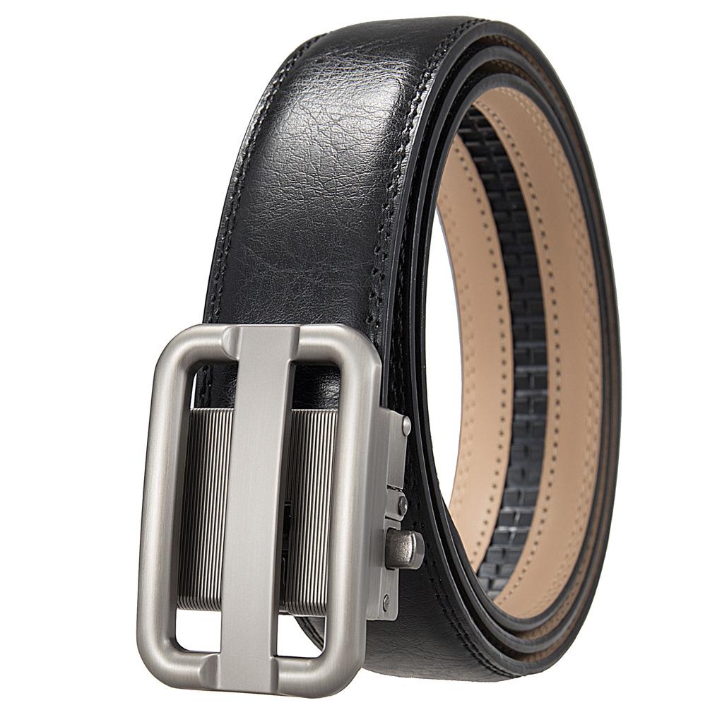 Мужской ремень с автоматической пряжкой, деловой ремень из коровьей кожи, повседневный ремень Ly36-561958-1