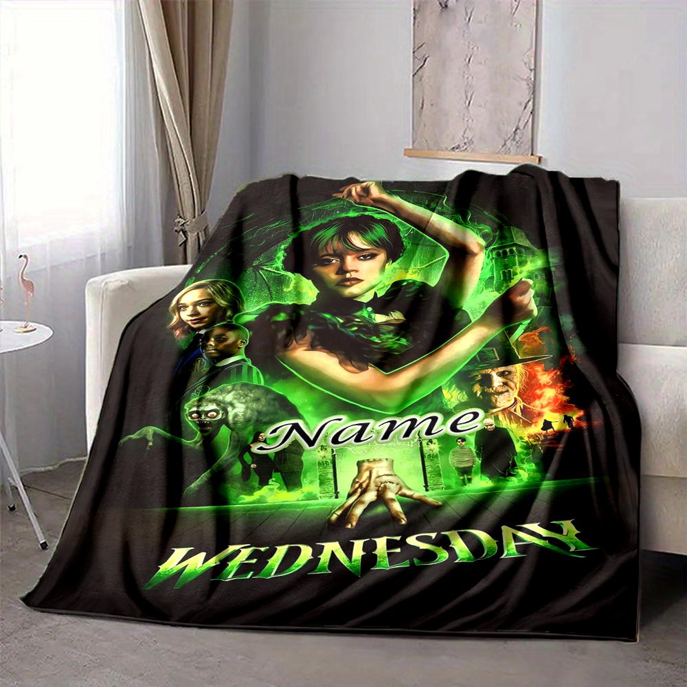 Custom 1pc Wednesday Addams Returns Blanket, Soft And Comfortable Blanket, Casual Warm, Camping Travel Blanket, Birthday Gift Q912193